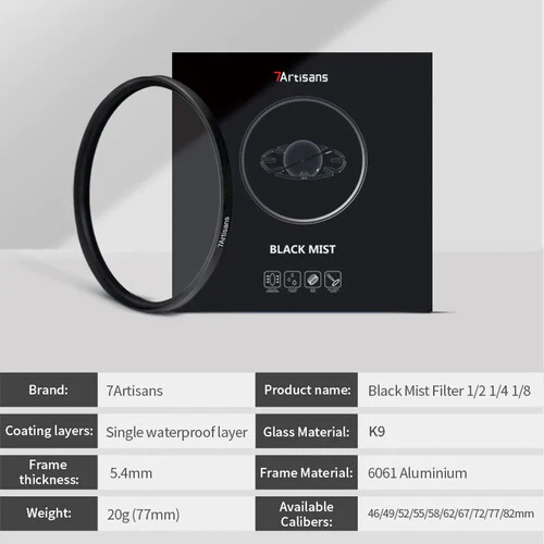 7artisans Photoelectric 43mm 1/4 Black Mist Filter - Image 5