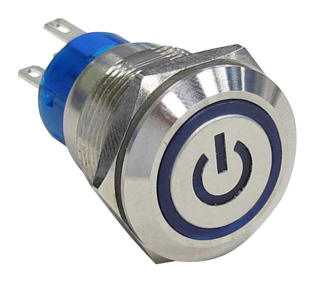 Alcoswitch - TE Connectivity AV1910P624Q04 AV1910P624Q04 Vandal Resistant Switch Momentary AV19 19 mm SPST-NO Off-(On) Flush Natural