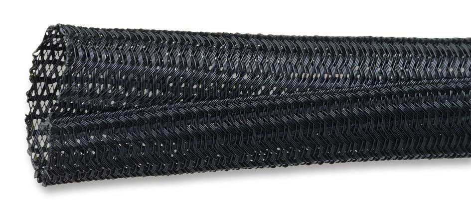 ALPHA WIRE G1303/4 BK007 Sleeving, Braided, Wrappable, 15.2 m, 50 ft, 19.05 mm, PET (Polyethylene Terephthalate), Black