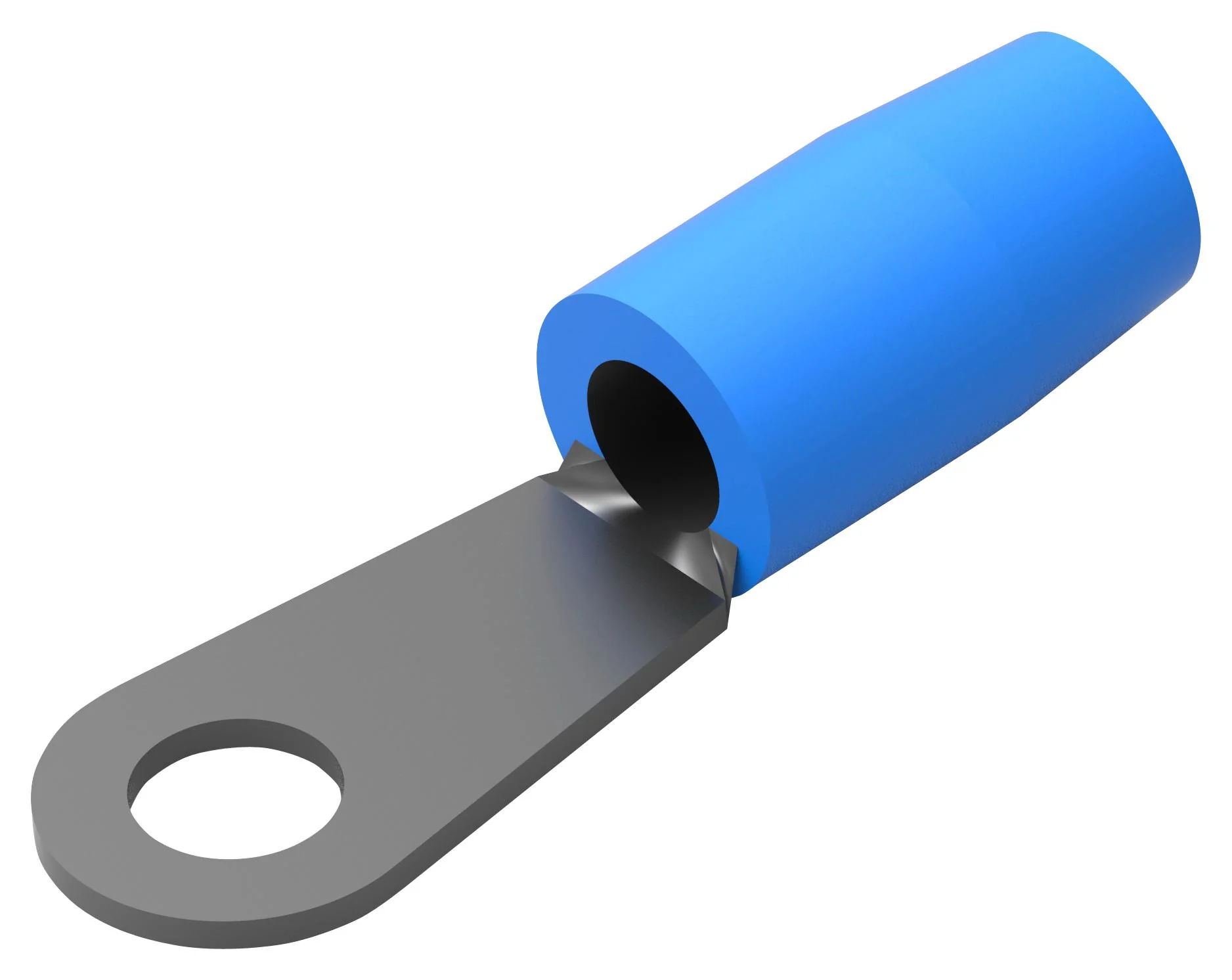 AMP - TE Connectivity 324047 Ring Tongue Terminal M6 1/4" 6 AWG 16.8 mm² Terminyl Blue