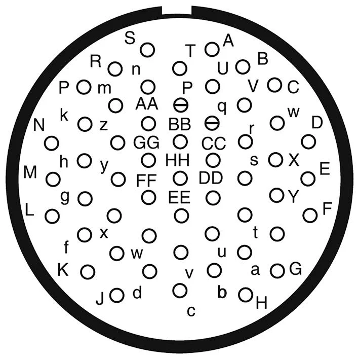 AMPHENOL AEROSPACE D38999/26JH53HN-LC Circular Connector, MIL-DTL-38999 Series III, DS38999/26 Series, Straight Plug, 53 Contacts - Image 2