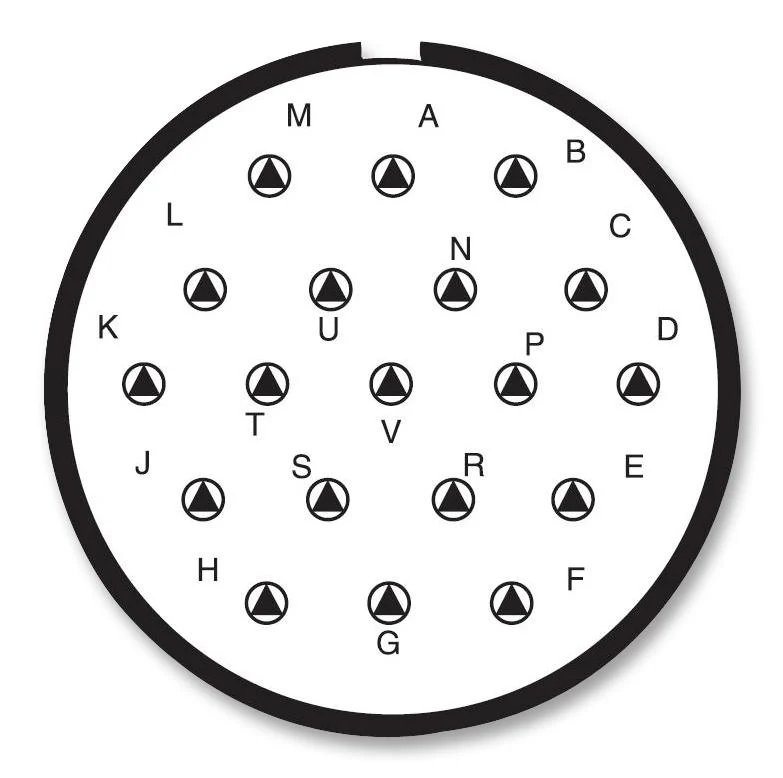 AMPHENOL INDUSTRIAL D38999/24WJ19PA Circular Connector, MIL-DTL-38999 Series III, DS38999/24 Series, Jam Nut Receptacle, 19 Contacts - Image 2