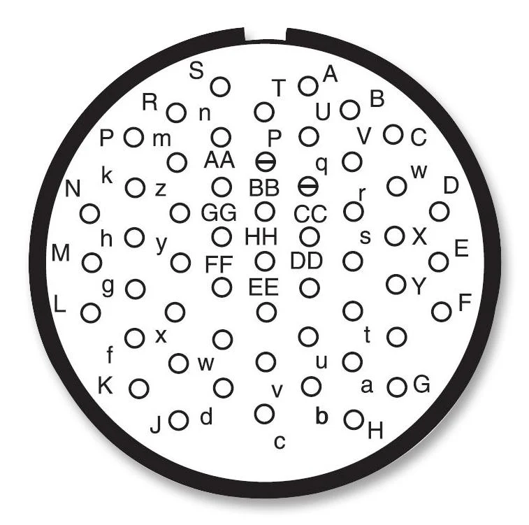 Amphenol Industrial D38999/26FH53SB D38999/26FH53SB Circular Connector MIL-DTL-38999 Series III Straight Plug 53 Contacts Crimp Socket Threaded - Image 2