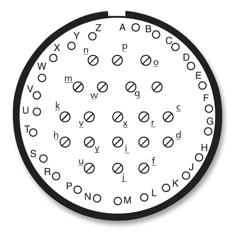 AMPHENOL LTD D38999/24WJ43SB-LC Circular Connector, MIL-DTL-38999 Series III, DS38999/24 Series, Jam Nut Receptacle, 43 Contacts - Image 2