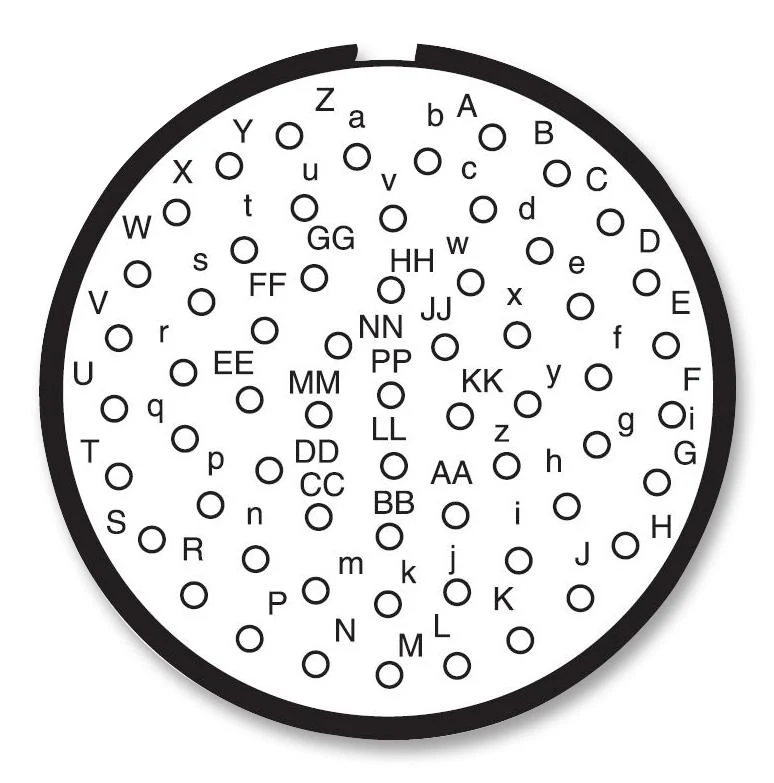 AMPHENOL LTD D38999/24WJ61AD Circular Connector, MIL-DTL-38999 Series III, DS38999/24 Series, Jam Nut Receptacle, 61 Contacts - Image 2