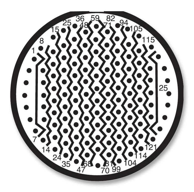 AMPHENOL SOCAPEX D38999/24WJ35PA Circular Connector, MIL-DTL-38999 Series III, DS38999/24 Series, Jam Nut Receptacle, 128 Contacts - Image 2
