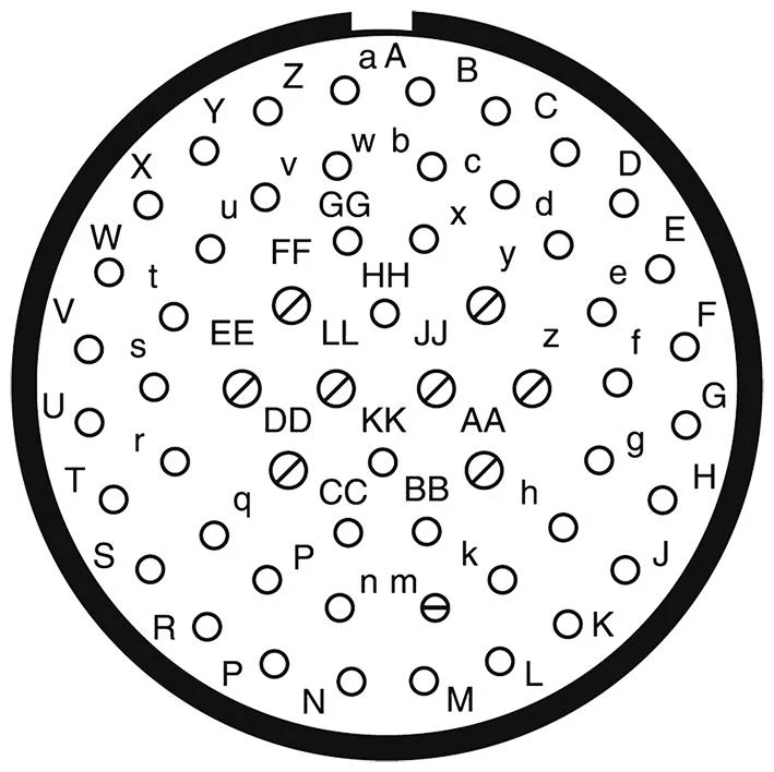 AMPHENOL SOCAPEX D38999/24WJ4PA-LC Circular Connector, MIL-DTL-38999 Series III, DS38999/24 Series, Jam Nut Receptacle, 56 Contacts - Image 2