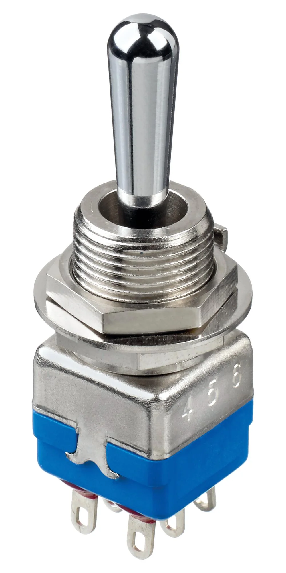 APEM 12149AD2K Toggle Switch, On-Off-On, DPDT, Non Illuminated, 12000 Series, Panel Mount, 4 A