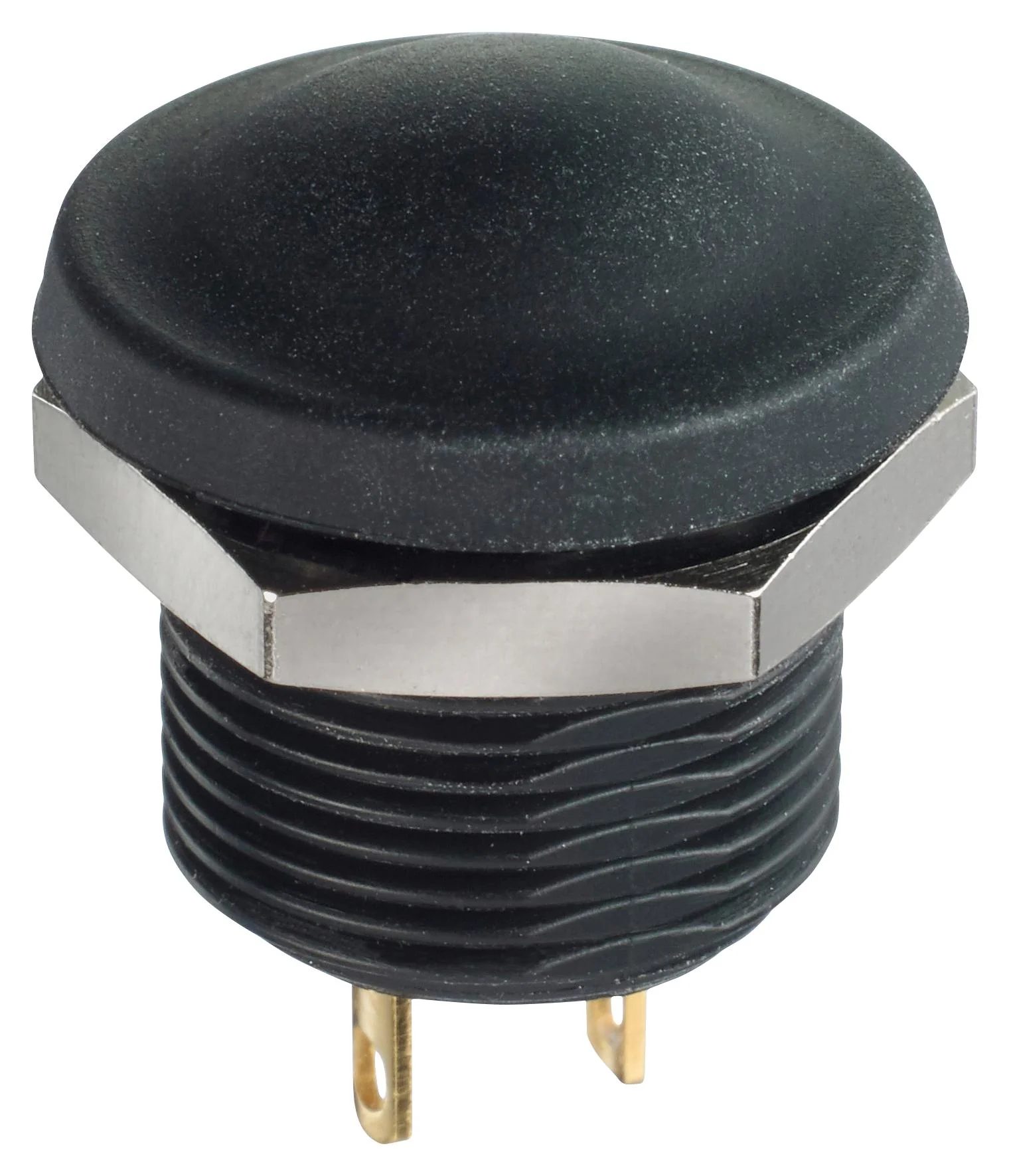 APEM IXP3S12M Industrial Pushbutton Switch, IX Series, 12 mm, SPST-NO, Momentary, Round Domed, Black
