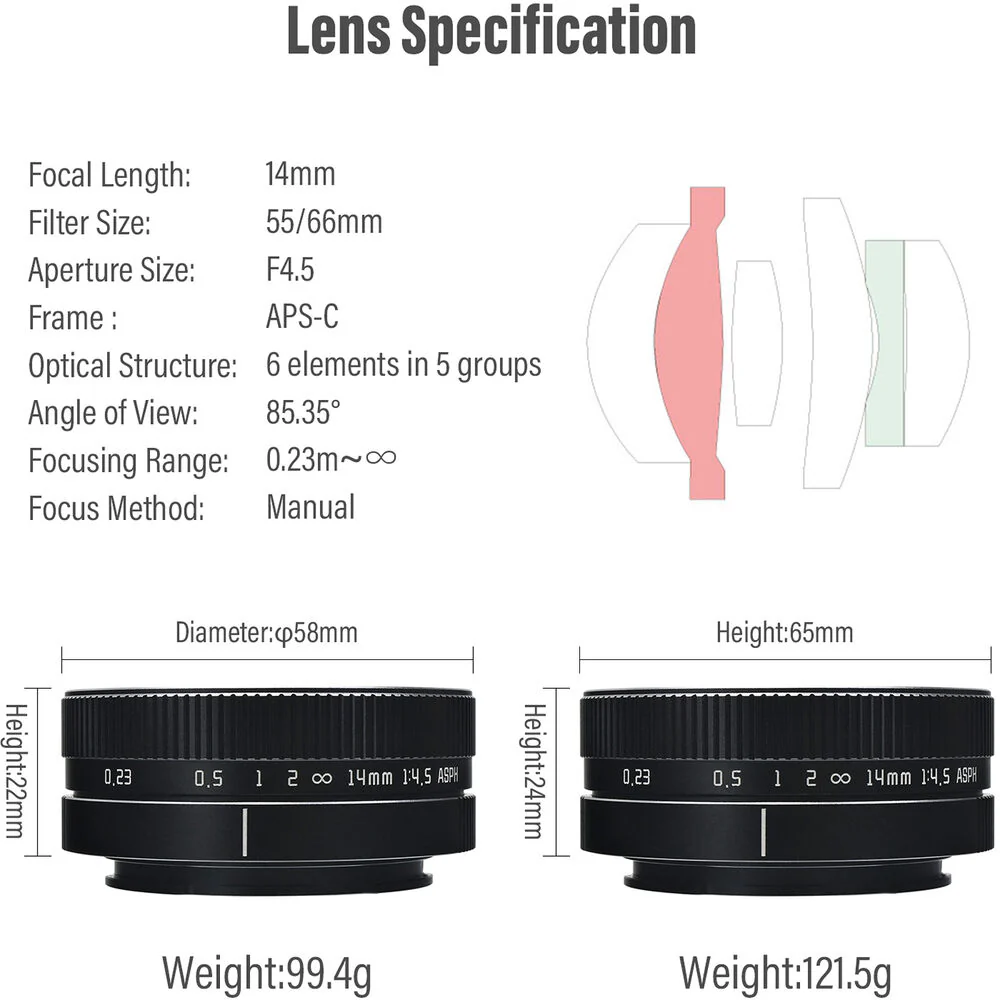 AstrHori 14mm f/4.5 Lens (Sony E, Black) - Image 6