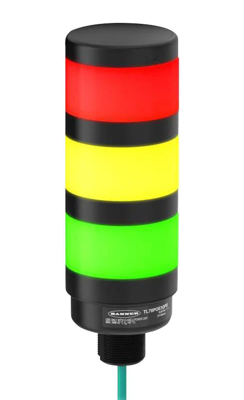 BANNER ENGINEERING TL70POE3QPD TOWER LIGHT, BLUE/GREEN/RED, 57VDC