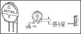 Bourns 3352T-1-102LF 3352T-1-102LF Trimmer Potentiometer 1KOHM 1TURN Through Hole