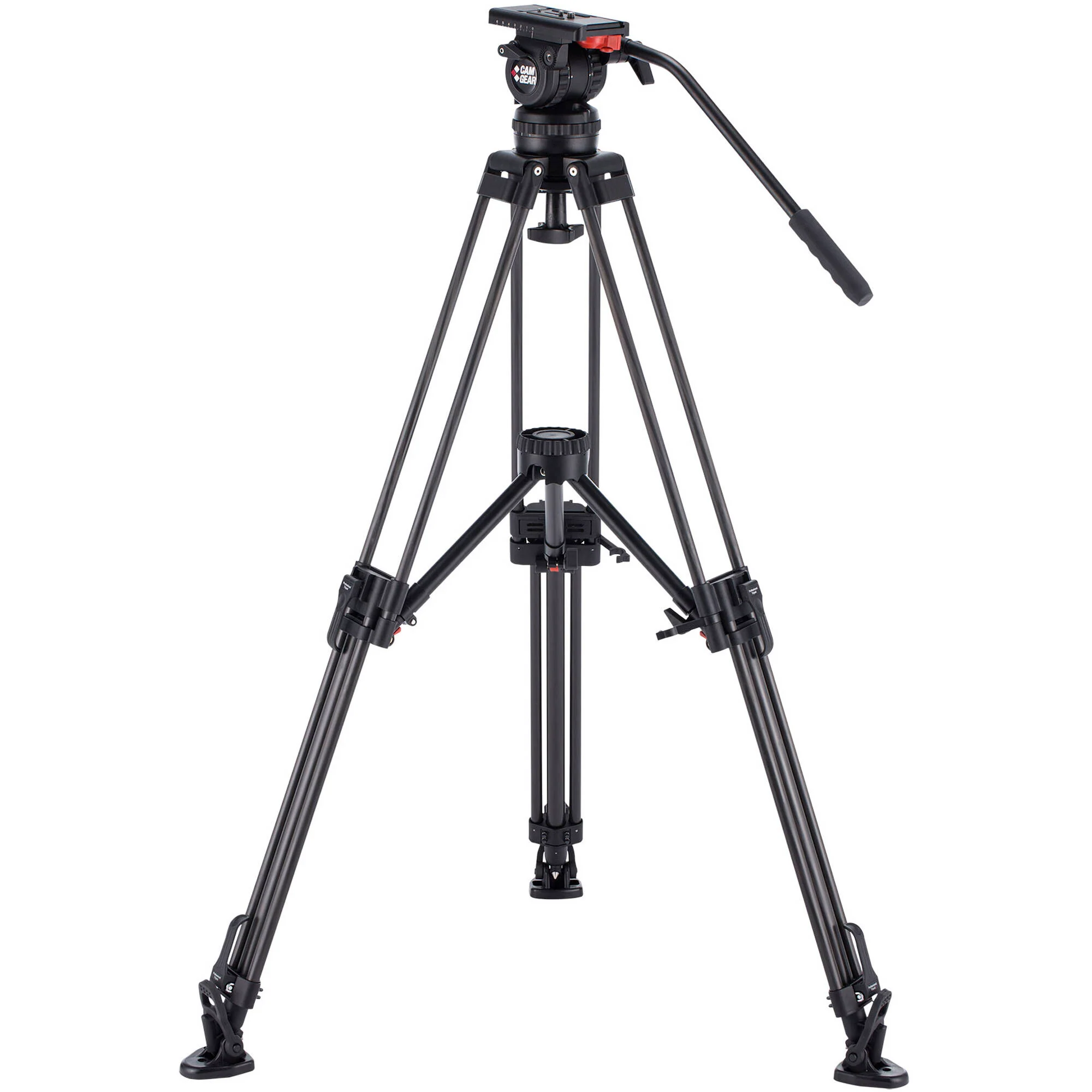 Camgear V10 CF/MS Fluid Head & Carbon Fiber Tripod with Mid-Level Spreader System (100mm)