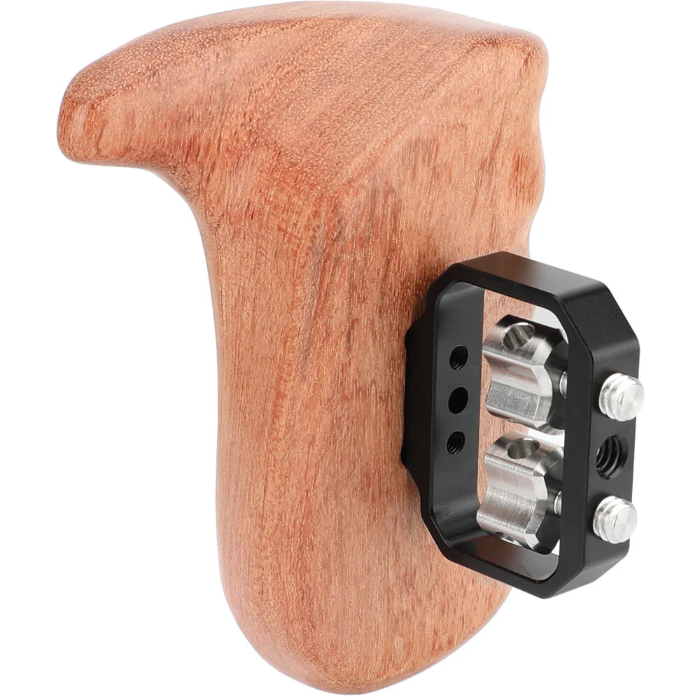 CAMVATE Large Wooden Handgrip with 1/4"-20 Thumbscrews (Left Side)