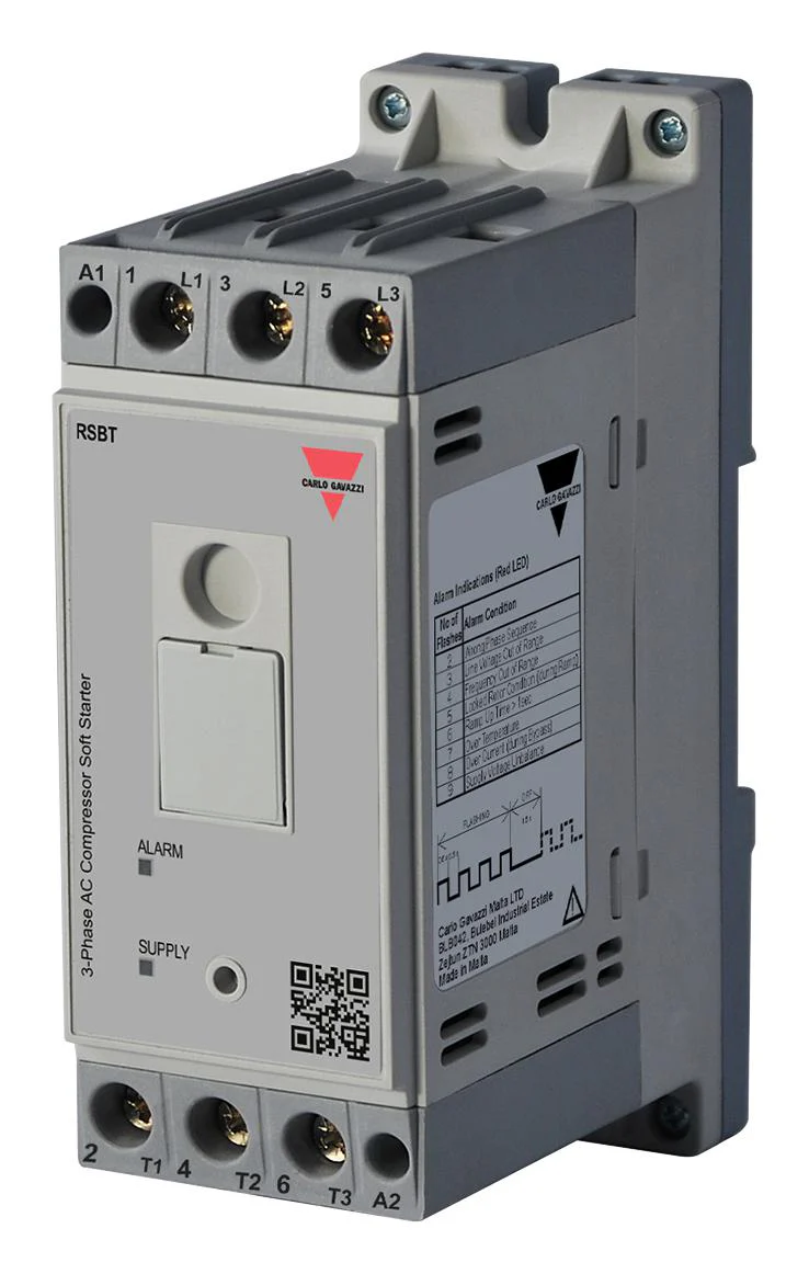 CARLO GAVAZZI RSBT4032EV11HP Soft Starter, 3-Phase, 32 A, 110 to 400 VAC, 15 kW, IP20, RSBT Series