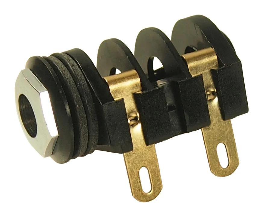 CLIFF ELECTRONIC COMPONENTS CL12821A Phone Audio Connector, 2 Contacts, Jack, 6.35 mm, Panel Mount, Gold Plated Contacts