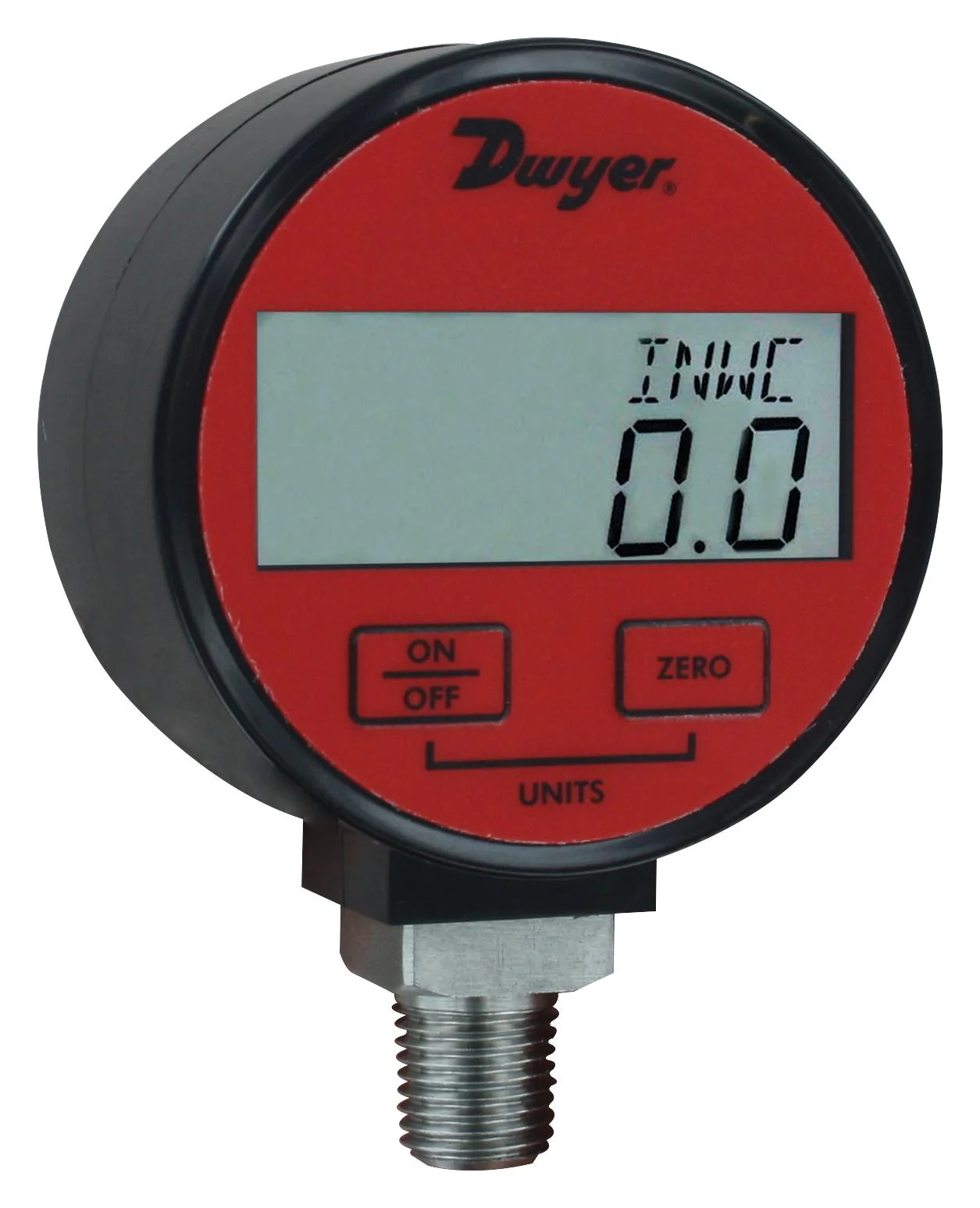DWYER DPGA-09 Digital Pressure Gauge, 200 psi, &plusmn;1% Accuracy, 1/4" MNPT, -1 &deg;C to 49 &deg;C
