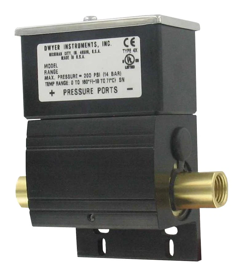 DWYER DXW-11-153-2 Pressure Switch, Differential, 1/4" FNPT, 10 psi, 25 psi, SPDT, 250 VAC