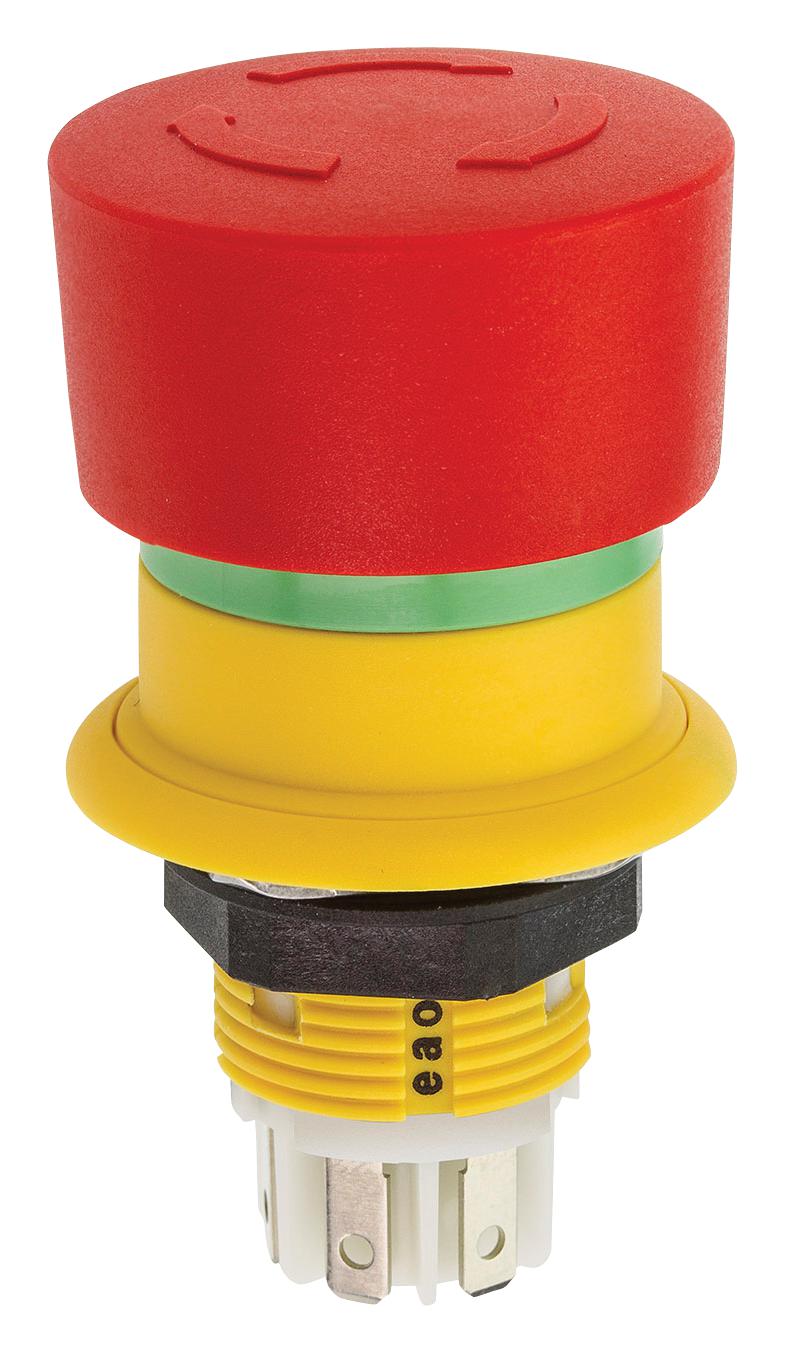 EAO 61-6441.4097 61-6441.4097 Emergency Stop Switch DPST-NO SPST-NC Turn to Release Quick Connect Solder 200 mA 50 V