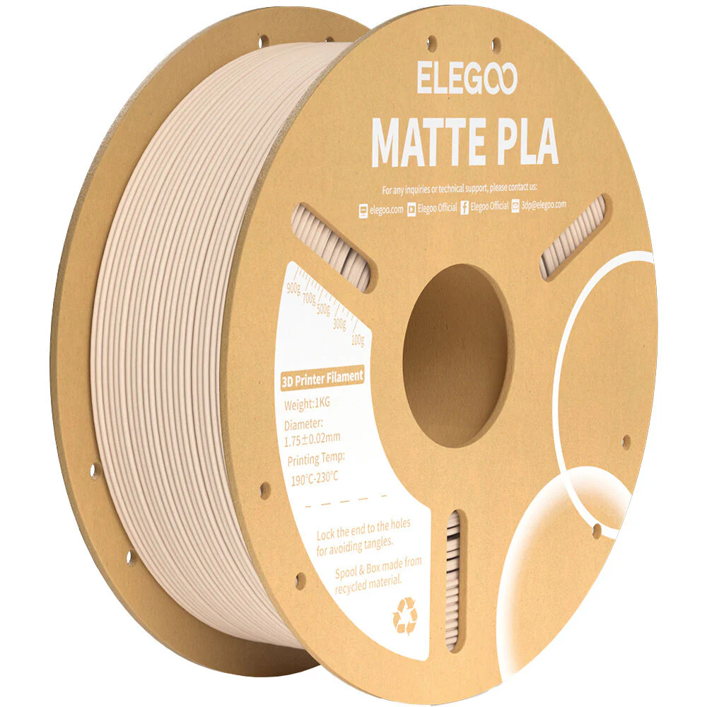 ELEGOO 1.75mm PLA Matte Filament Spool (1kg, Beige)