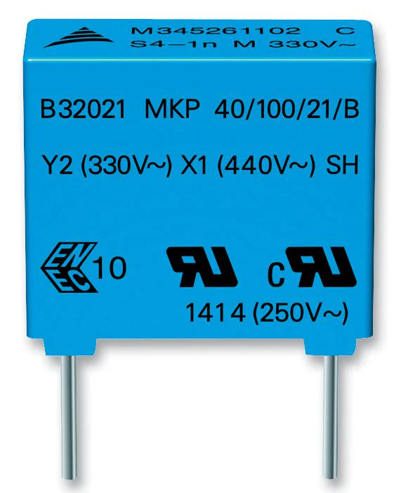 Epcos B32021A3222M289 Safety Capacitor Metallized PP Radial Box - 2 Pin 2200 pF ± 20% Y2 Through Hole