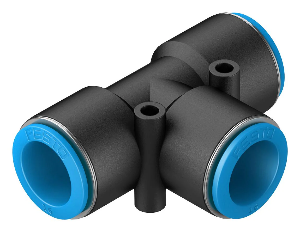 Festo QST-16 Pneumatic Fitting Push-In T-Fitting 14 bar 16 mm PBT (Polybutylene Terephthalate) QST
