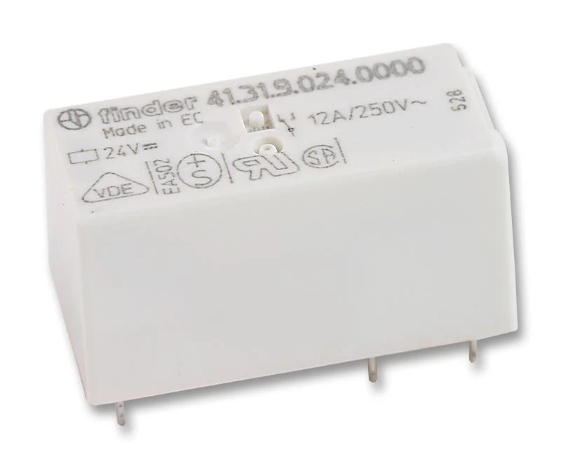 FINDER 41.31.9.024.0010 General Purpose Relay, 41 Series, Power, SPDT, 24 VDC, 12 A