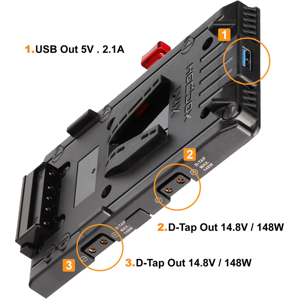 Hedbox UNIX-1B4 V-Mount Adapter Power Plate - Image 4