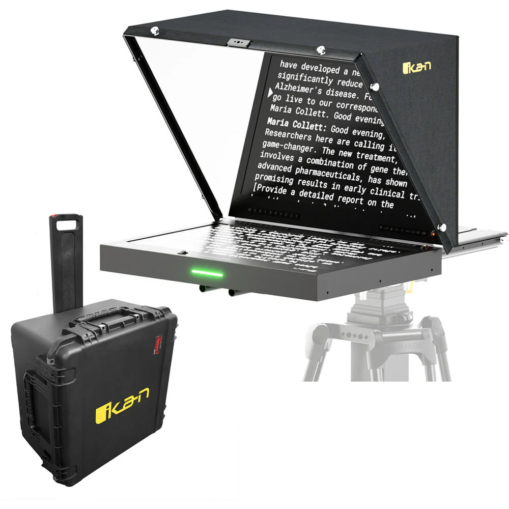 ikan Aura 19" NDI Teleprompter with PoE++, Tally & Travel Kit