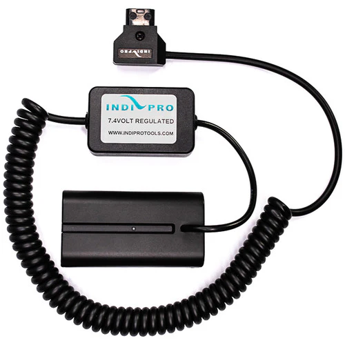 IndiPRO Tools Coiled D-Tap to Sony L-Series Dummy Battery Cable