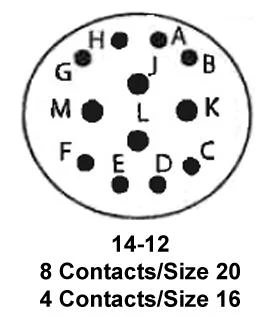 ITT Cannon KPT00A14-12S KPT00A14-12S Circular Connector KPT Wall Mount Receptacle 12 Contacts Solder Socket Bayonet 14-12 - Image 2