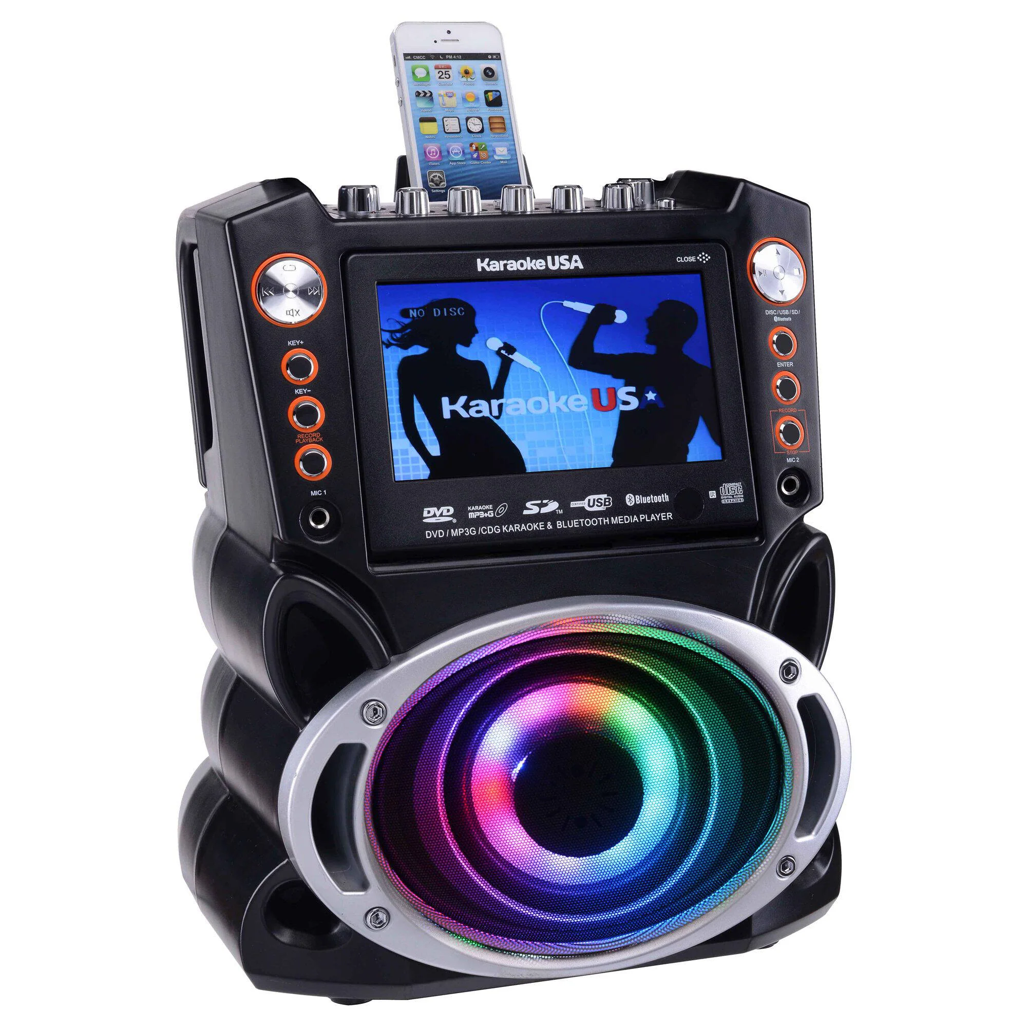 Karaoke USA GF946 DVD, CD+G, MP3+G Karaoke System with 7" Screen, Bluetooth, and HDMI - Image 2