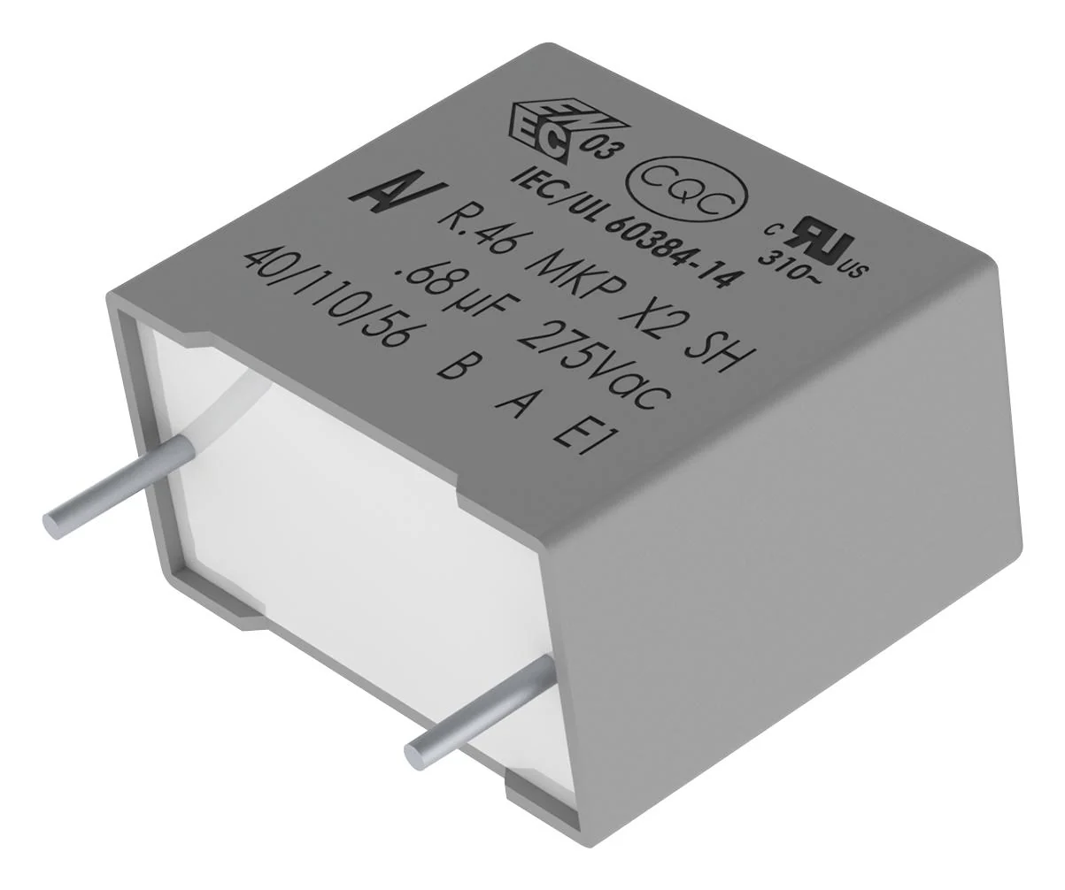 KEMET R46KN415040P0M Film Capacitor, 1.5 µF, X2, R46 Miniature Series, 275 V, PP (Polypropylene)