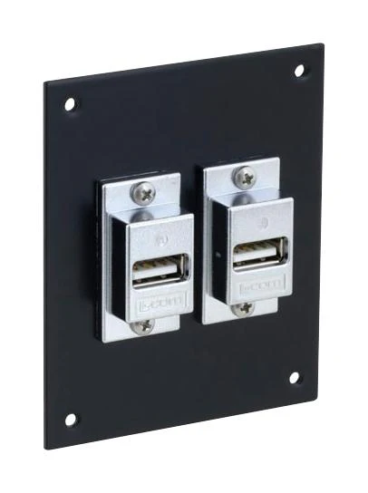 L-COM USP2ECF-UAASB UNIV SUB PANEL, USB A/A RECPT COUPLER/2P