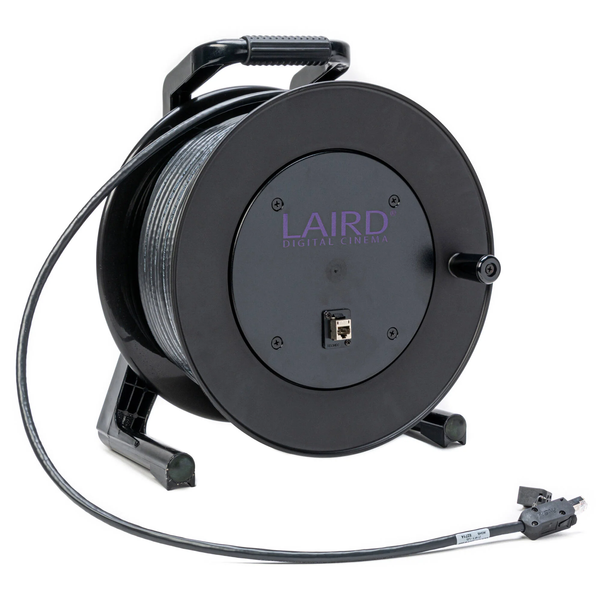 Laird Digital Cinema Belden 10GX Cat 6A Ethernet Cable & Hub-Mounted RJ45 Jack with RJ45 ProShell Cap on Reel (100')