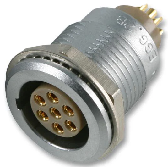 LEMO EGG.2B.314.CLL Circular Connector, 2B Series, Panel Mount Receptacle, 14 Contacts, Solder Socket, Push-Pull