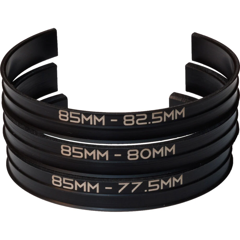 Lens Cuff Insert Adapter Ring Set for 85mm Lens Cuff (82.5, 80, 77.5mm Diameters)