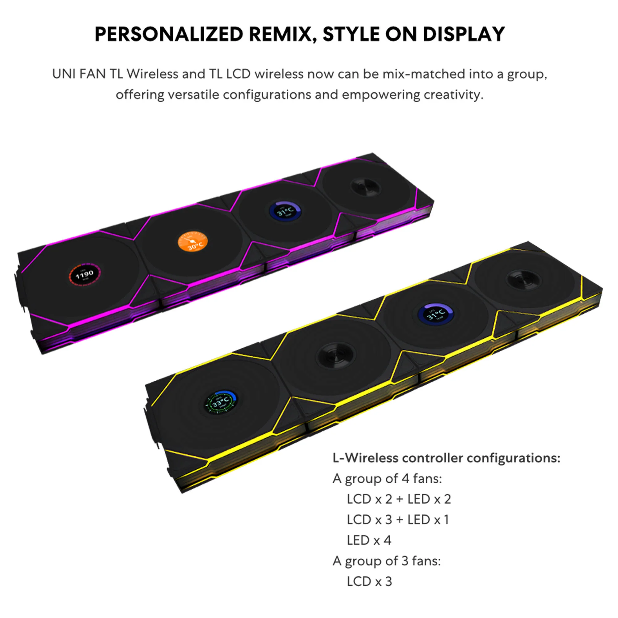 Lian Li 120mm UNI FAN TL Wireless RGB Case Fan (Black, 3-Pack) - Image 5