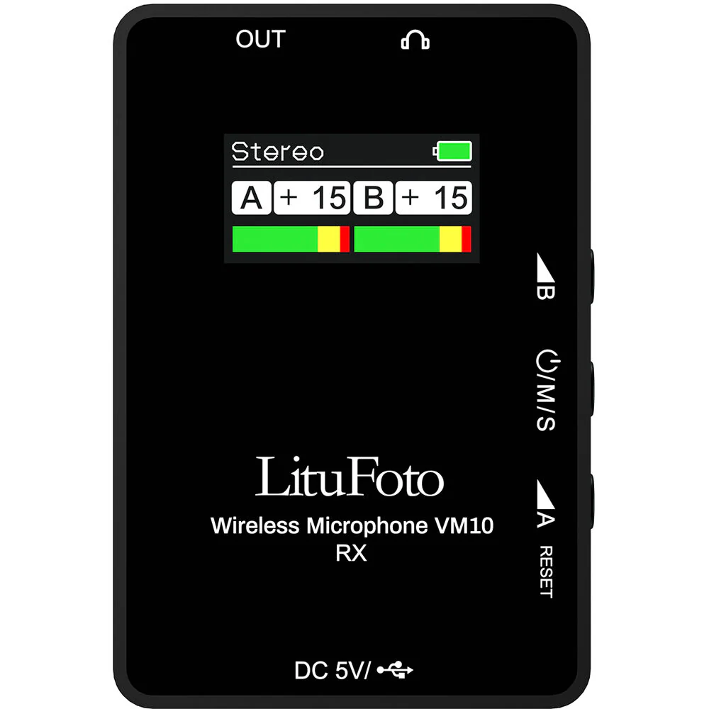 LituFoto VM10 2-Person Wireless Microphone System with USB-C Adapter for Cameras and Mobile Devices (2.4 GHz) - Image 3