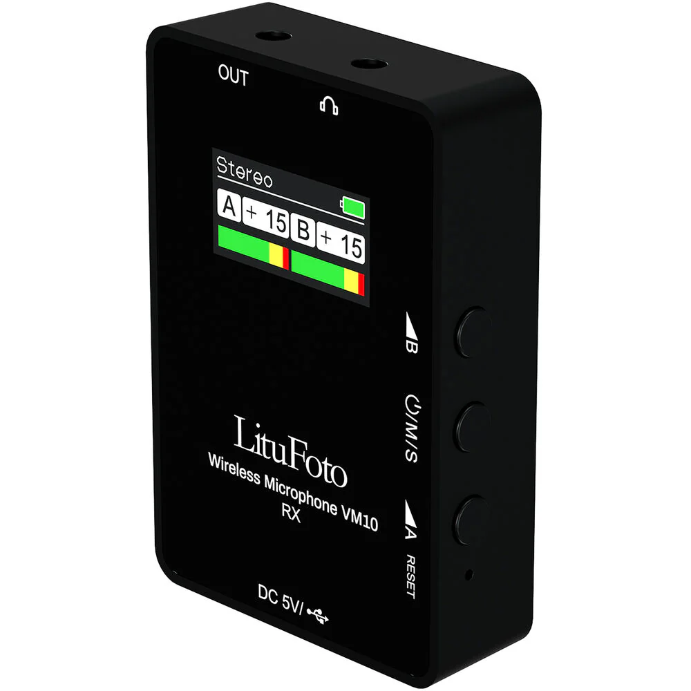 LituFoto VM10 2-Person Wireless Microphone System with USB-C Adapter for Cameras and Mobile Devices (2.4 GHz) - Image 5