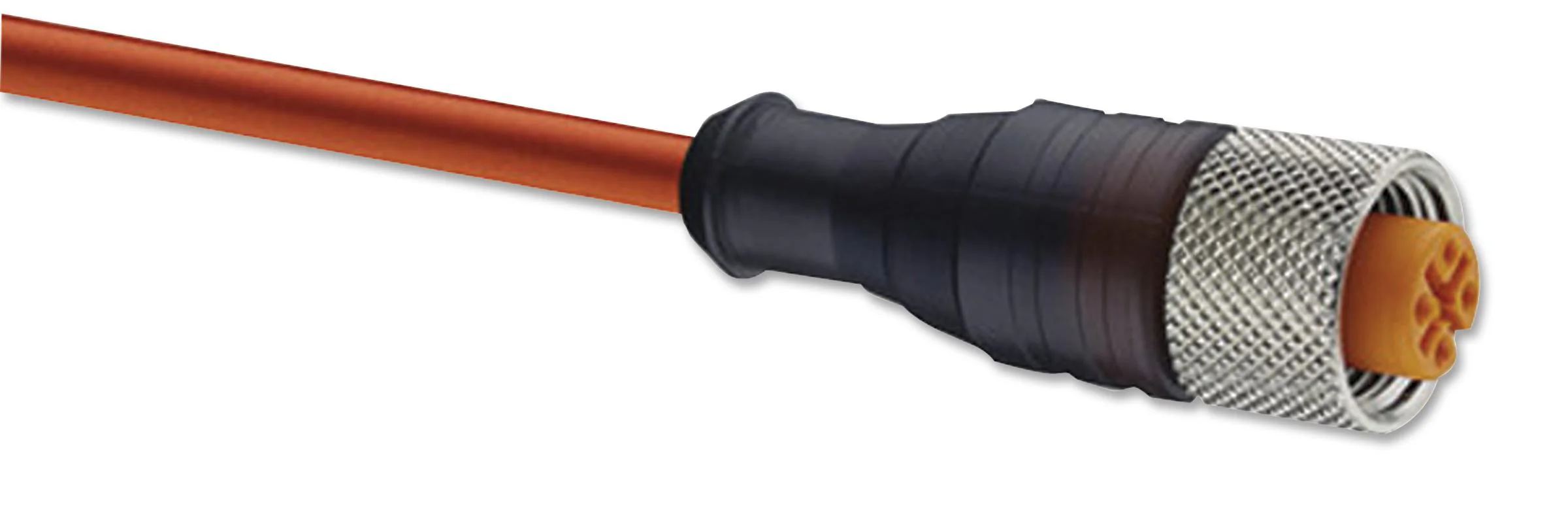 Lumberg Automation RKT 4-07/2 M Sensor Cable Orange PVC M12 Receptacle Free End 4 Positions 2 m 6.6 ft