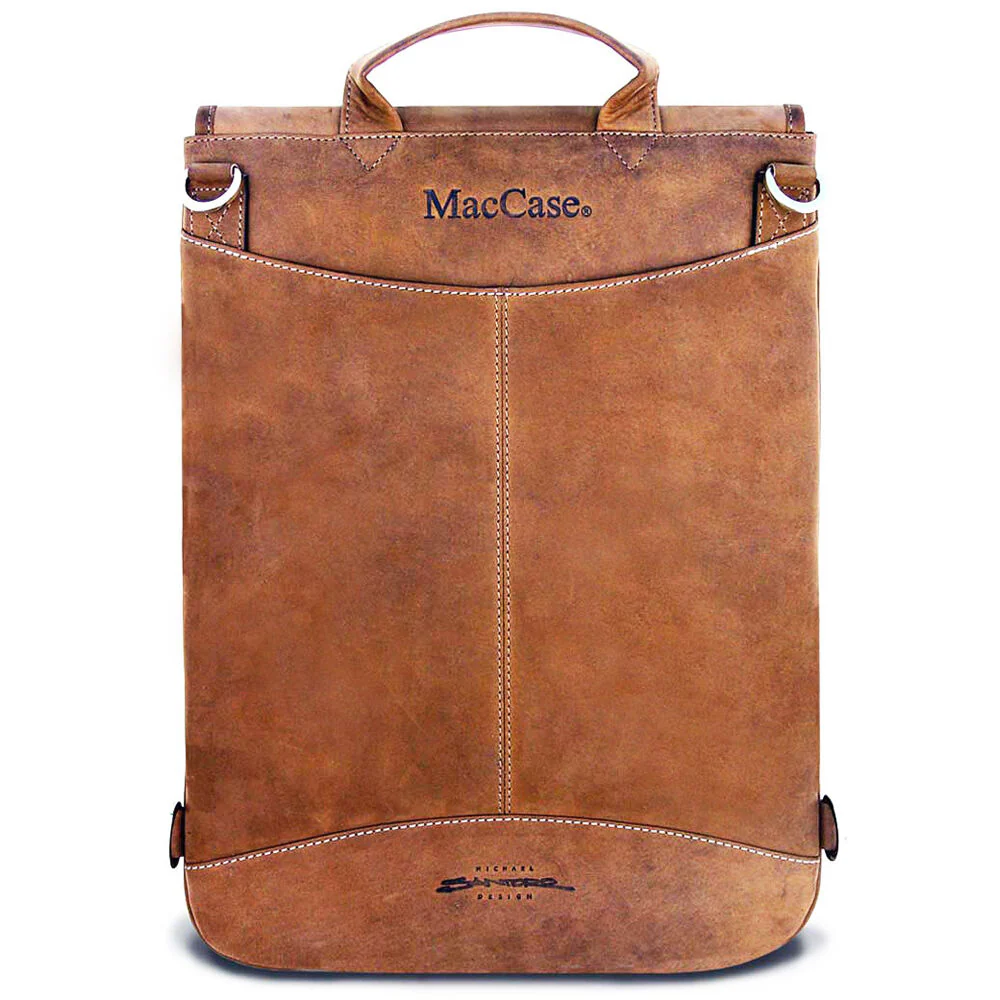 MacCase 16" Premium Leather Macbook Pro  Flight Jacket with Backpack (Vintage) - Image 2