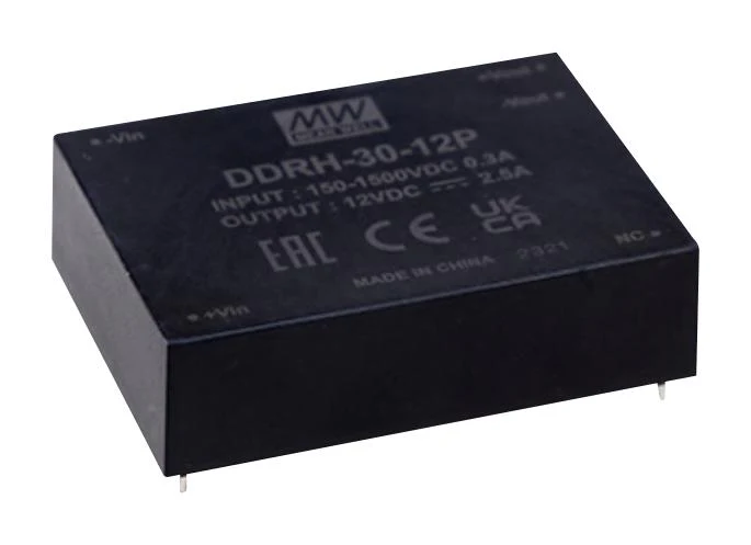 MEAN WELL DDRH-30-24P Isolated Through Hole DC/DC Converter, PCB Mount, ITE & Industrial, DIP, 10:1, 30 W, 1 Output, 24 V