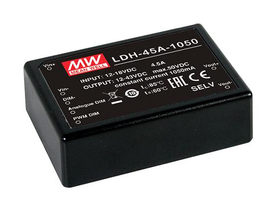 Mean Well LDH-45A-1050 LED Driver DC/DC Converter Constant Current Lighting LDH-45 45.15 W 43 V 1.05 A