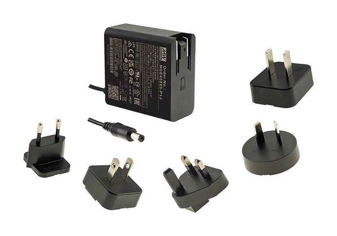 MEAN WELL NGE45I05-P1J AC/DC Power Supply, ITE, Industrial, Household, Medical, 1 Output, 28.1 W, 5 V, 5.63 A