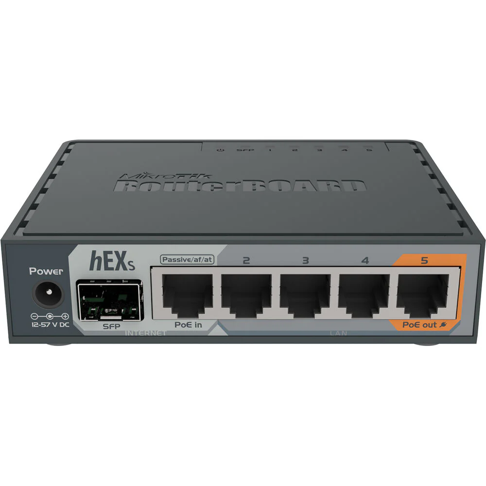MikroTik hEX S 5-Port Gigabit Passive PoE Compliant Managed Network Switch