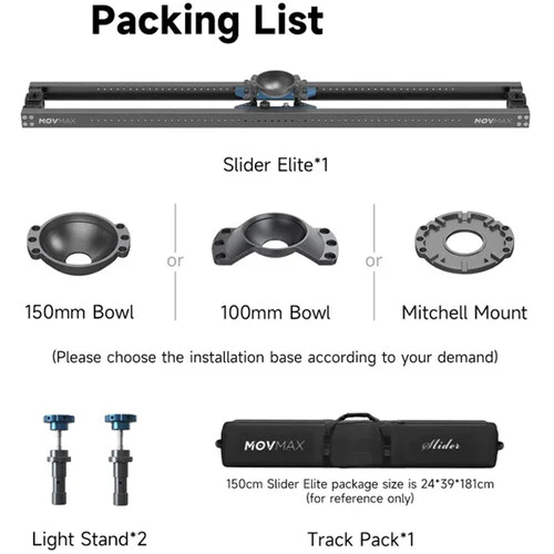 MOVMAX Slider Elite with 100mm Bowl Mount (47.2") - Image 2
