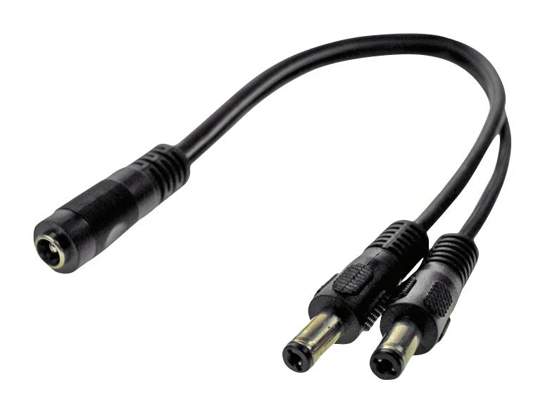 MULTICOMP PRO MP014088 Barrel Power Cord, DC Splitter, 2x 2.1mm DC Power Plug to 2.1mm DC Power Socket, 11 ", 280 mm