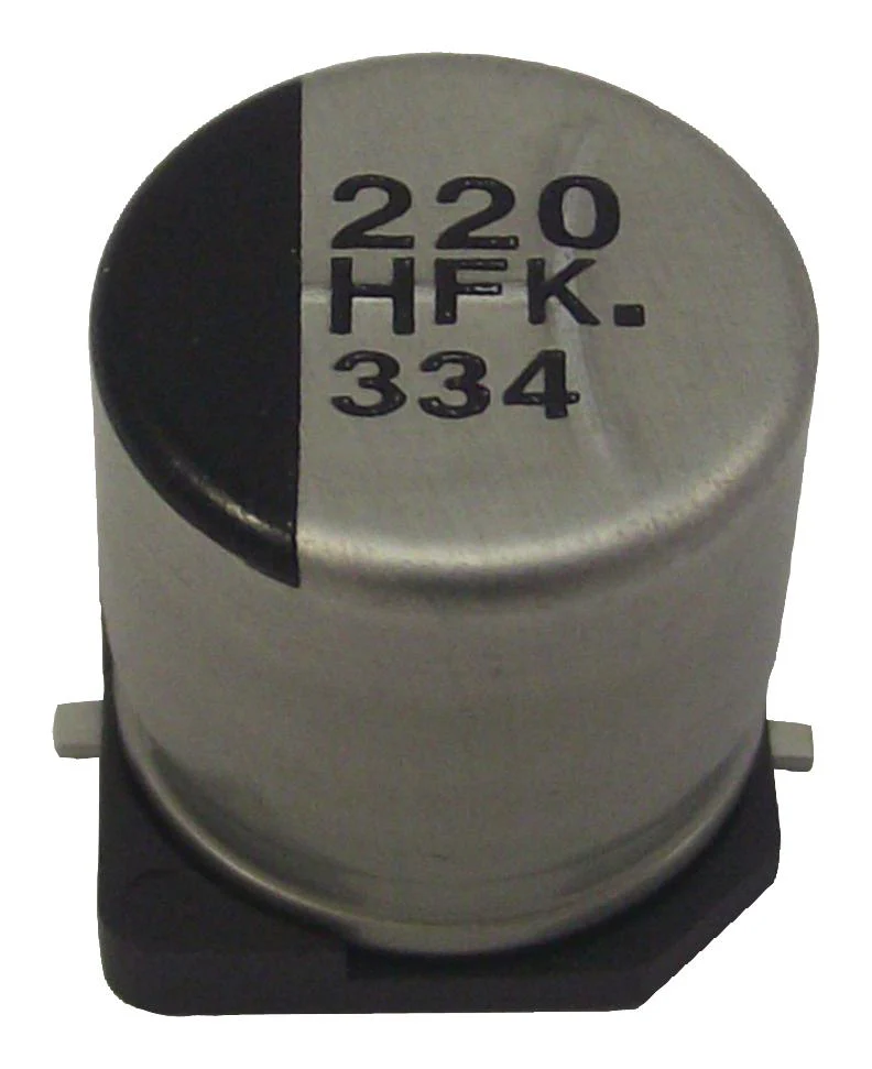 PANASONIC EEVFK1E222M SMD Aluminium Electrolytic Capacitor, Radial Can - SMD, 2200 &micro;F, 25 V, 5000 hours @ 105&deg;C, Polar