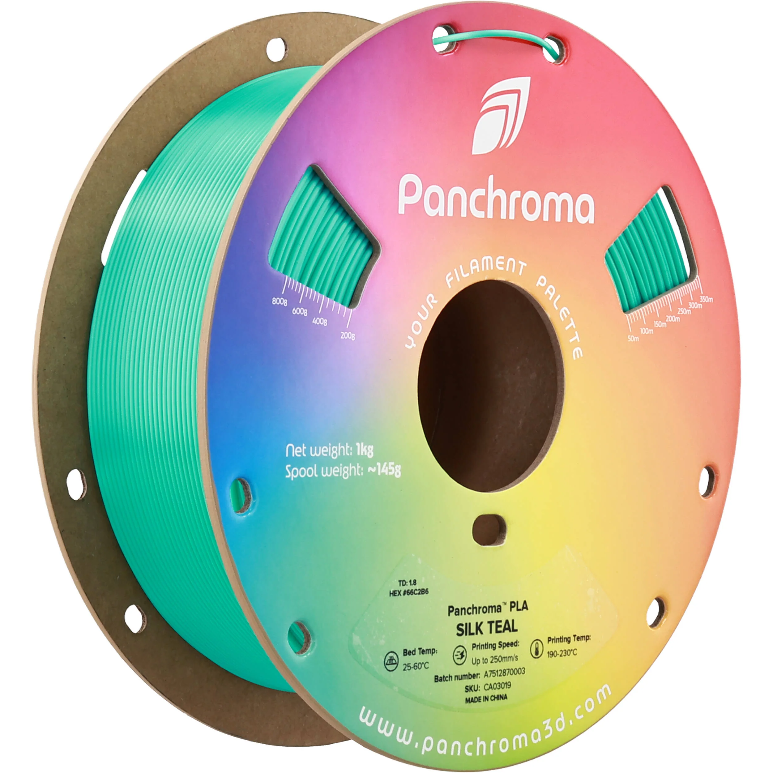 Polymaker Panchroma Silk PLA Filament (1kg, Silk Teal)